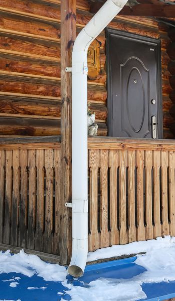 Porch Downspout Installation in Akron